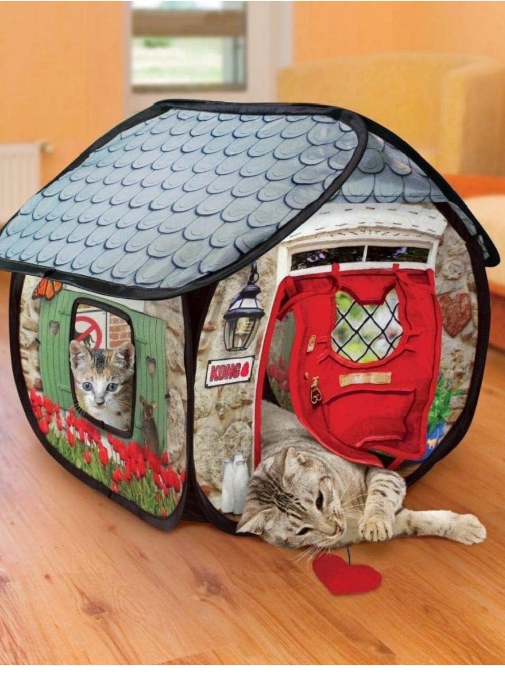 Pop-Up Cat Cottage Play Tent